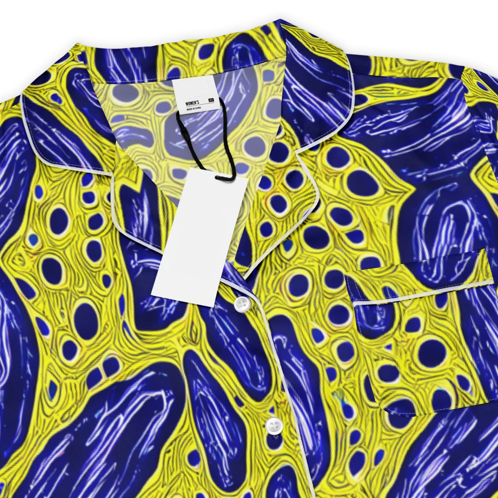 Cobalt Cellscape on Women's Short Sleeve Pajama Top — Product details