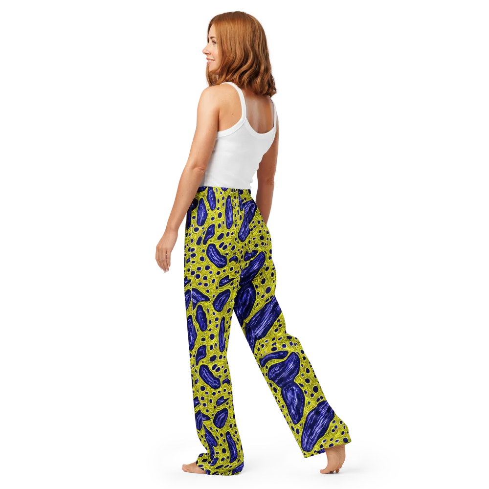 Cobalt Cellscape on Women's Pajama Pants — Back