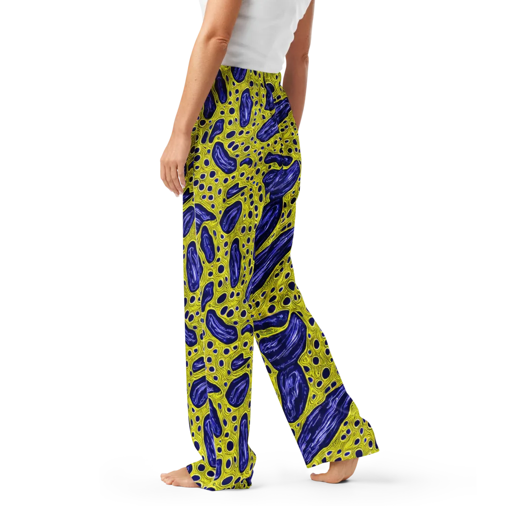Cobalt Cellscape on Women's Pajama Pants — Left
