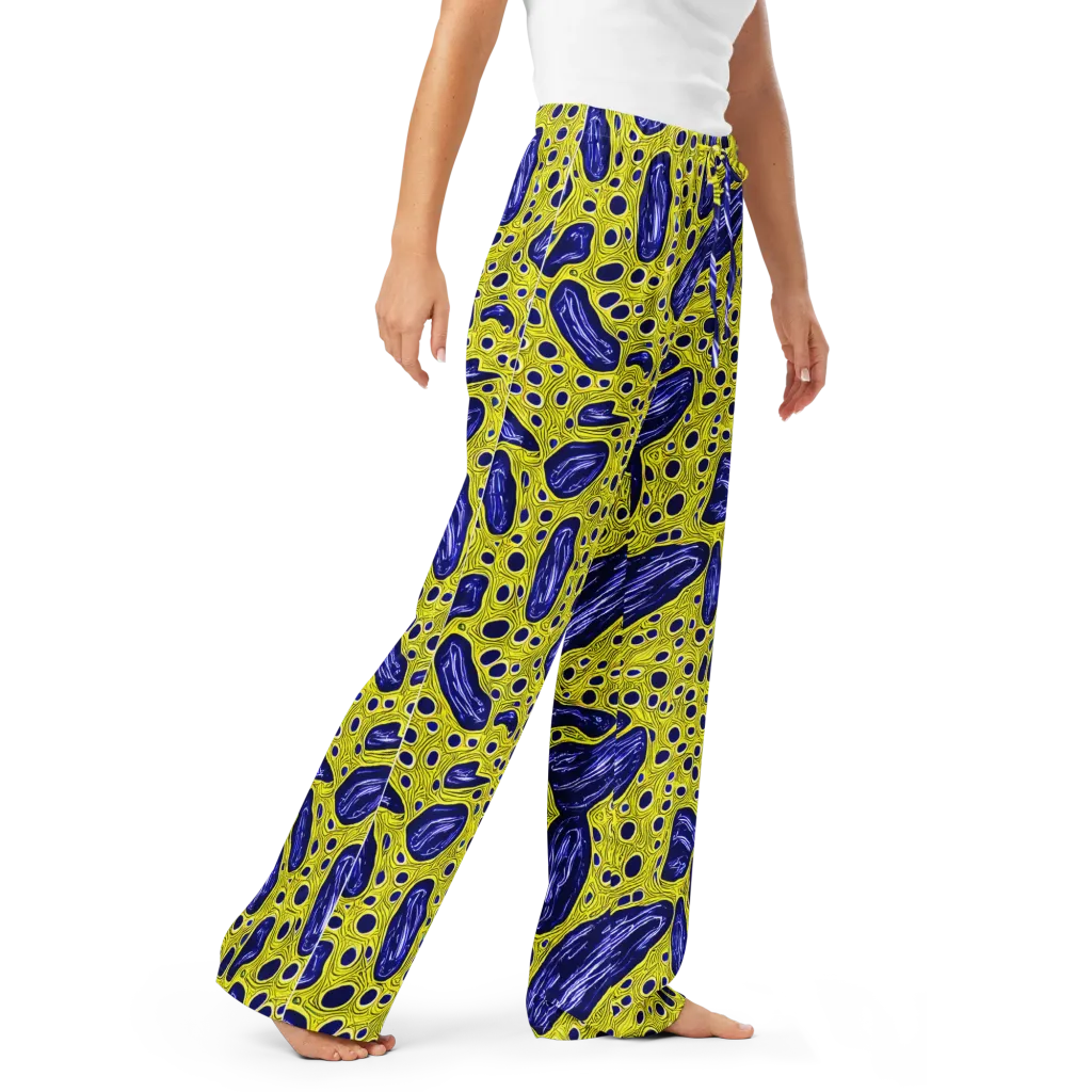 Cobalt Cellscape on Women's Pajama Pants — Right Front