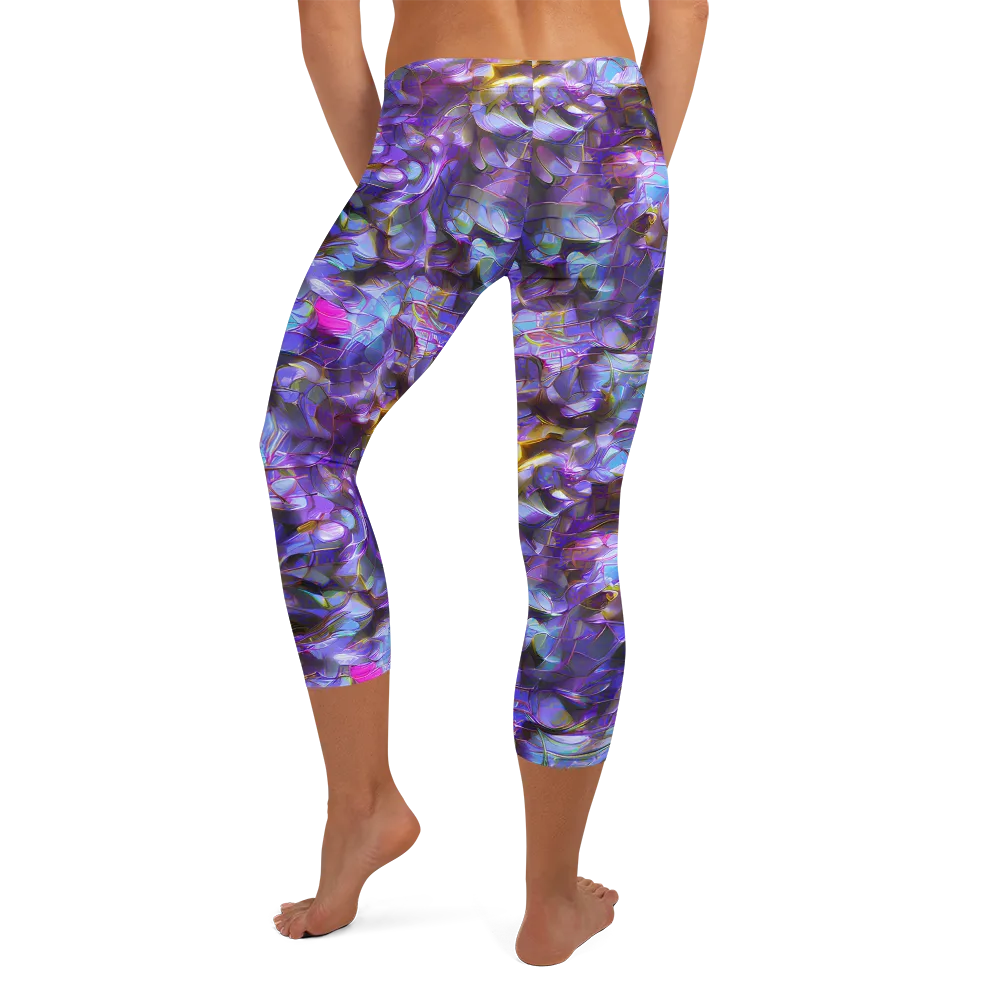 Prismatic Velvet on Capri Leggings — Back
