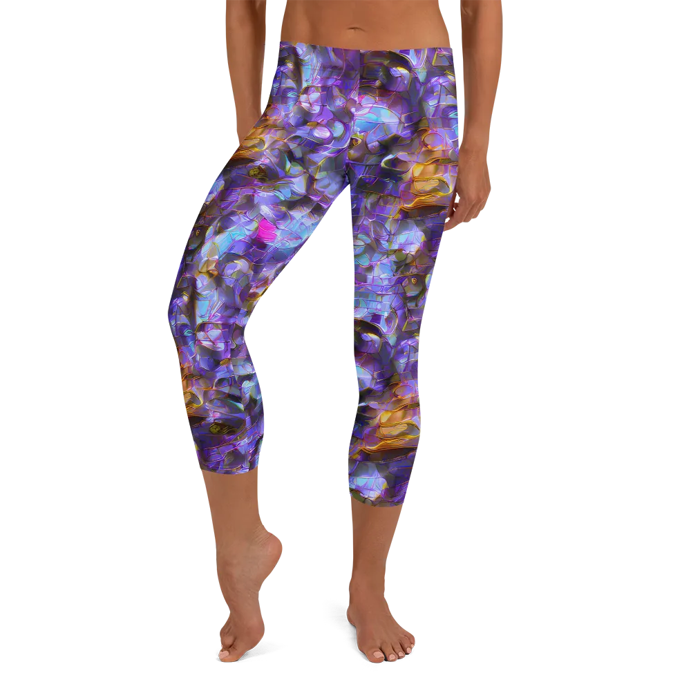 Prismatic Velvet on Capri Leggings — Front
