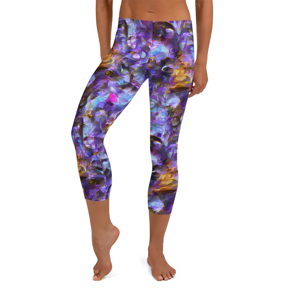 Prismatic Velvet on Capri Leggings — Front