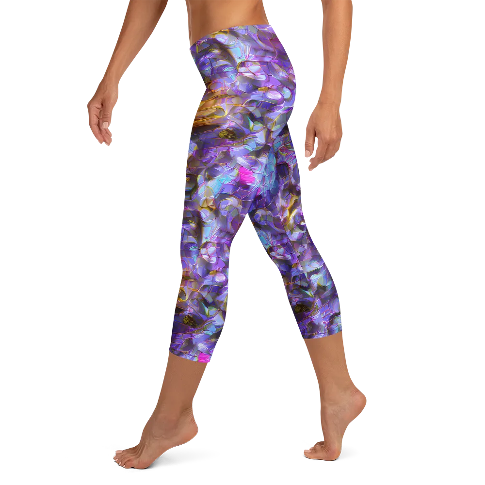 Prismatic Velvet on Capri Leggings — Left