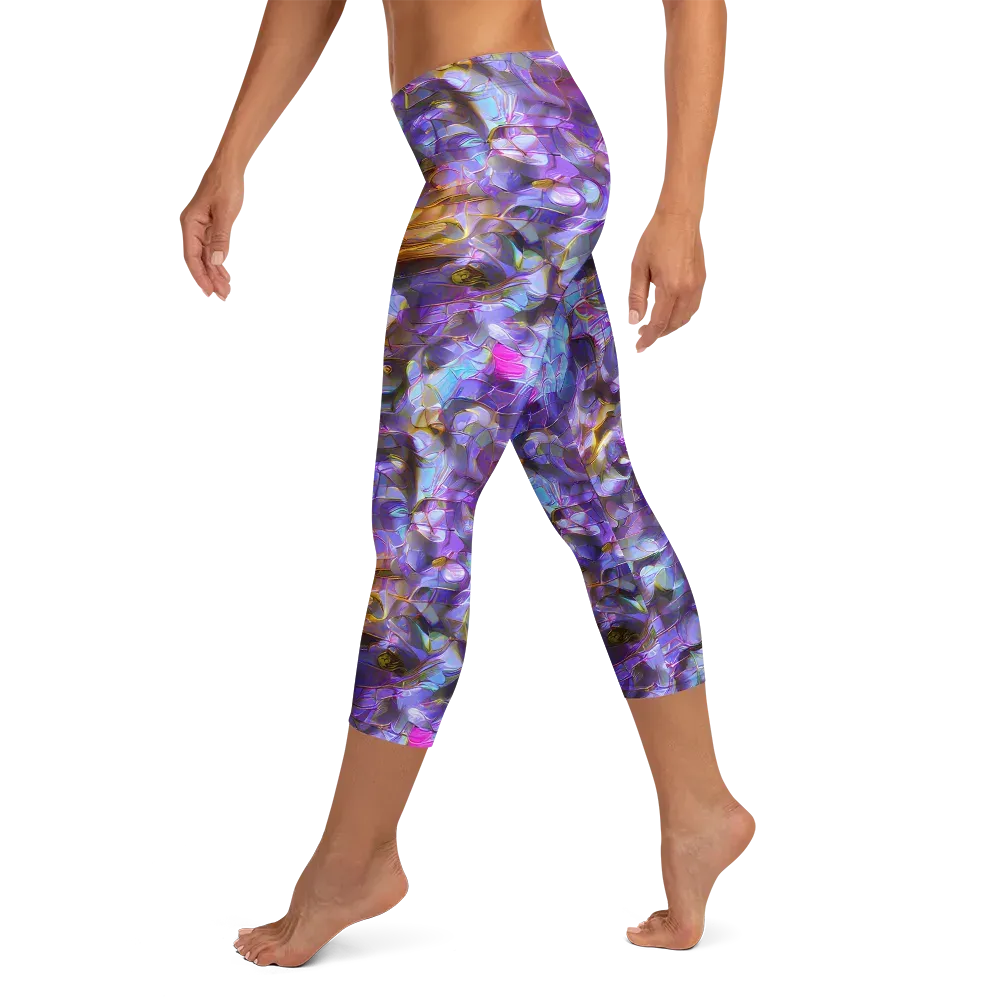 Prismatic Velvet on Capri Leggings — Left