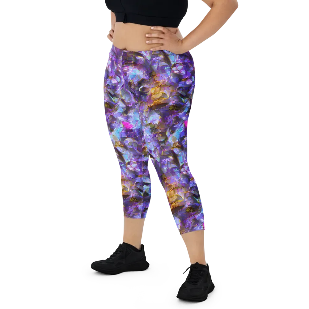 Prismatic Velvet on Capri Leggings — Front