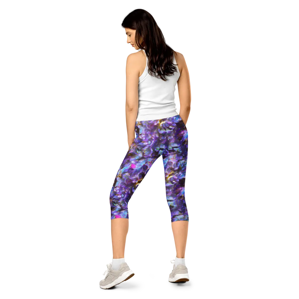 Prismatic Velvet on Capri Leggings — Back