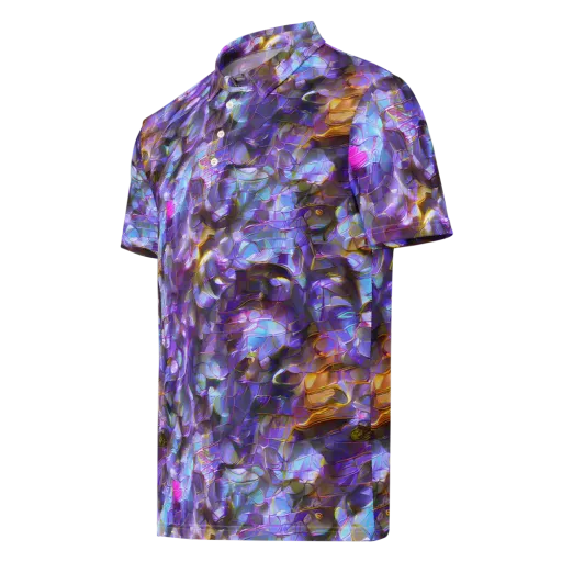 Prismatic Velvet on a Men's Slim Fit Polo Shirt