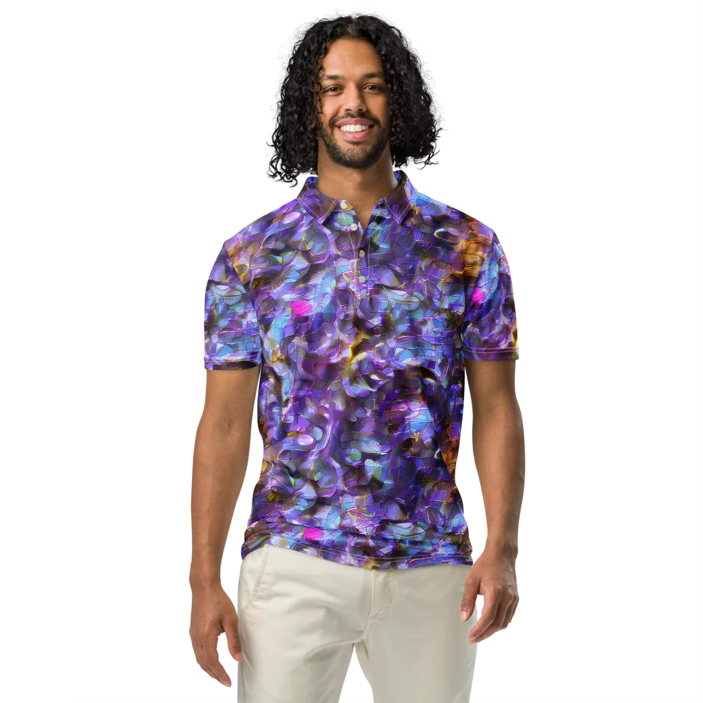 Prismatic Velvet on Men's Slim Fit Polo Shirt — Front