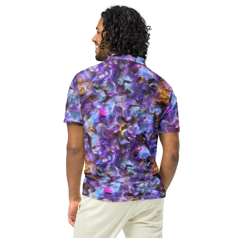 Prismatic Velvet on Men's Slim Fit Polo Shirt — Back