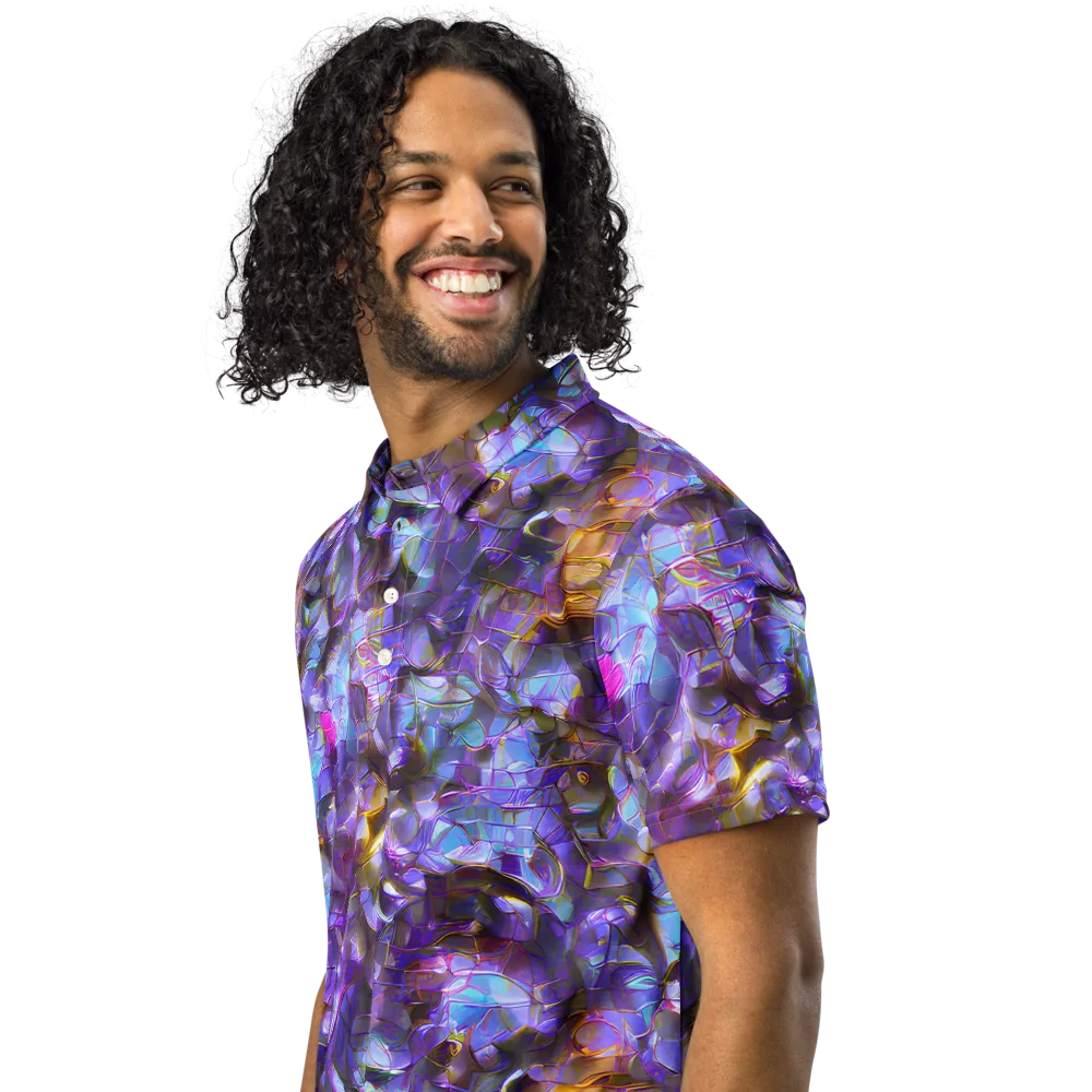 Prismatic Velvet on Men's Slim Fit Polo Shirt — Left Front