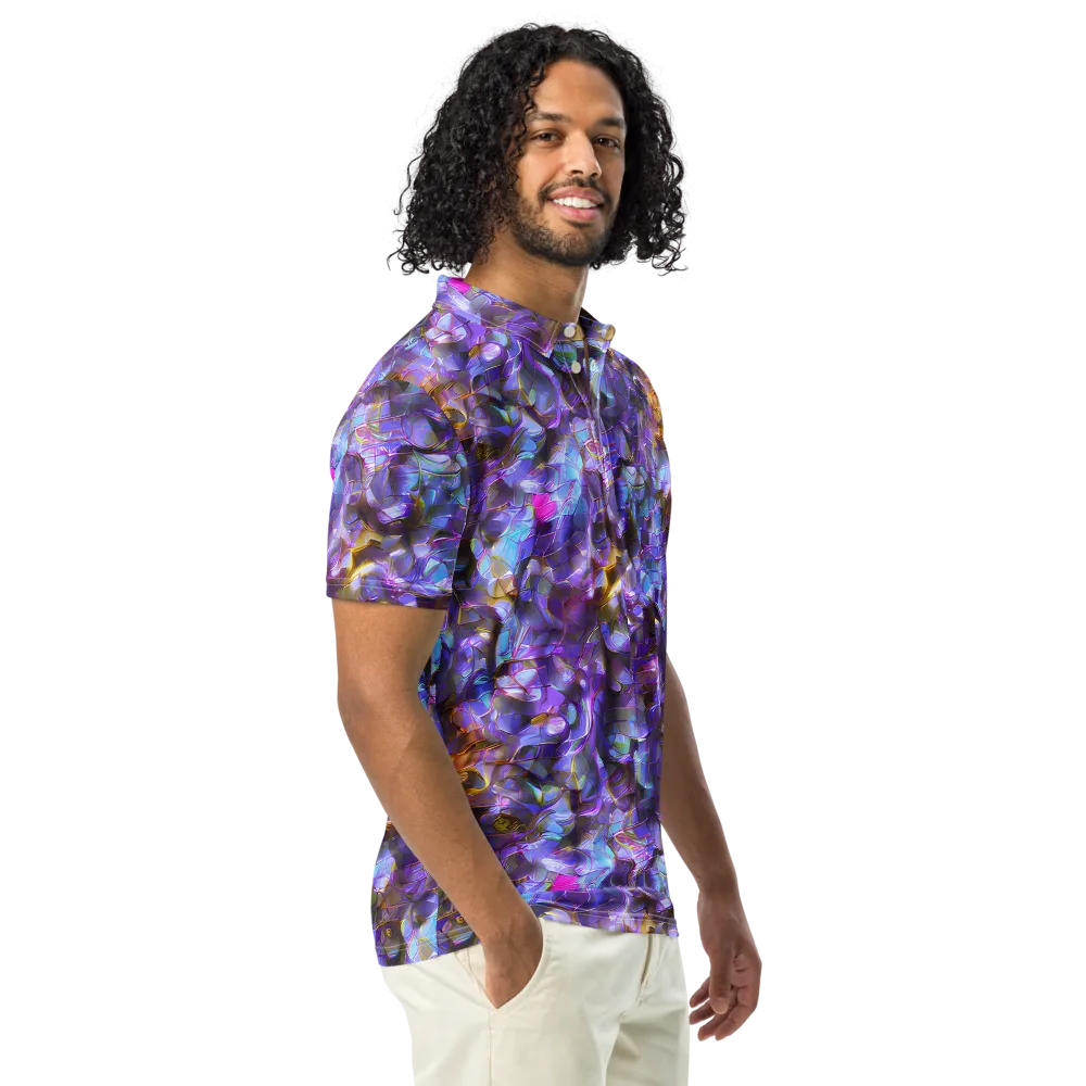 Prismatic Velvet on Men's Slim Fit Polo Shirt — Right Front