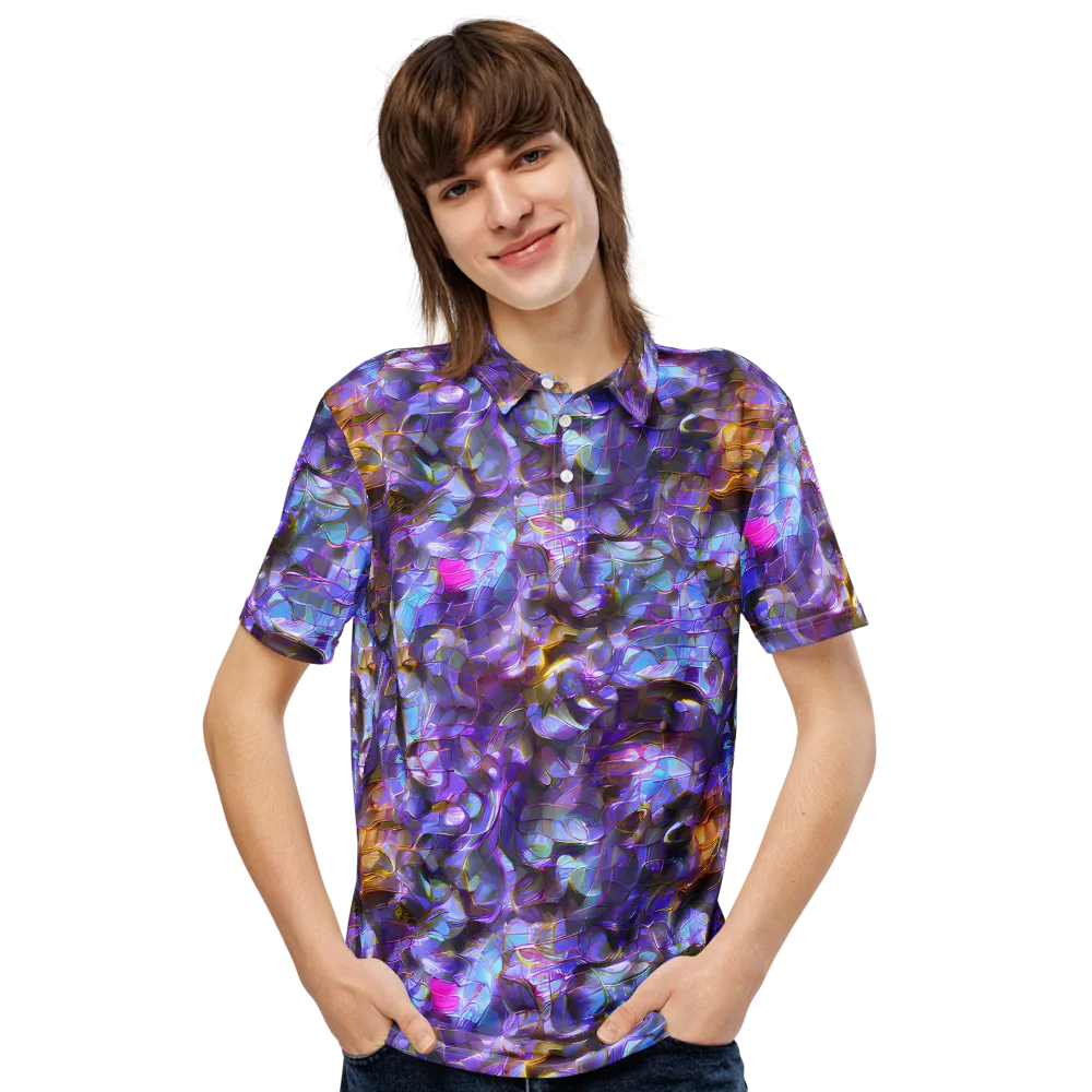 Prismatic Velvet on Men's Slim Fit Polo Shirt — Front