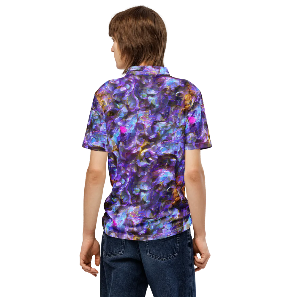 Prismatic Velvet on Men's Slim Fit Polo Shirt — Back