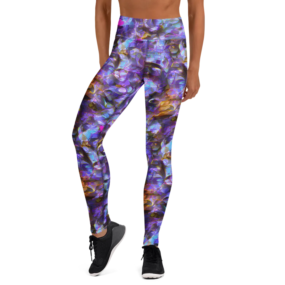 Prismatic Velvet on Yoga Leggings — Front