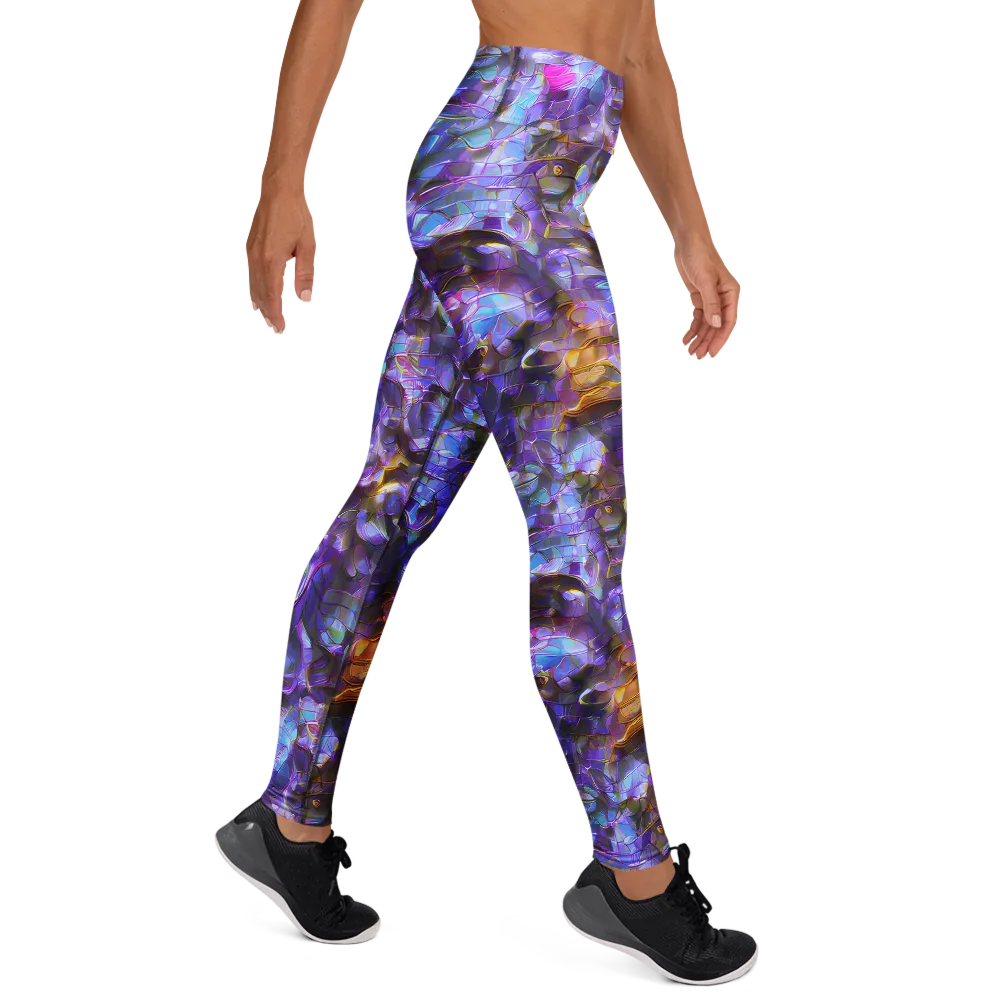 Prismatic Velvet on Yoga Leggings — Right