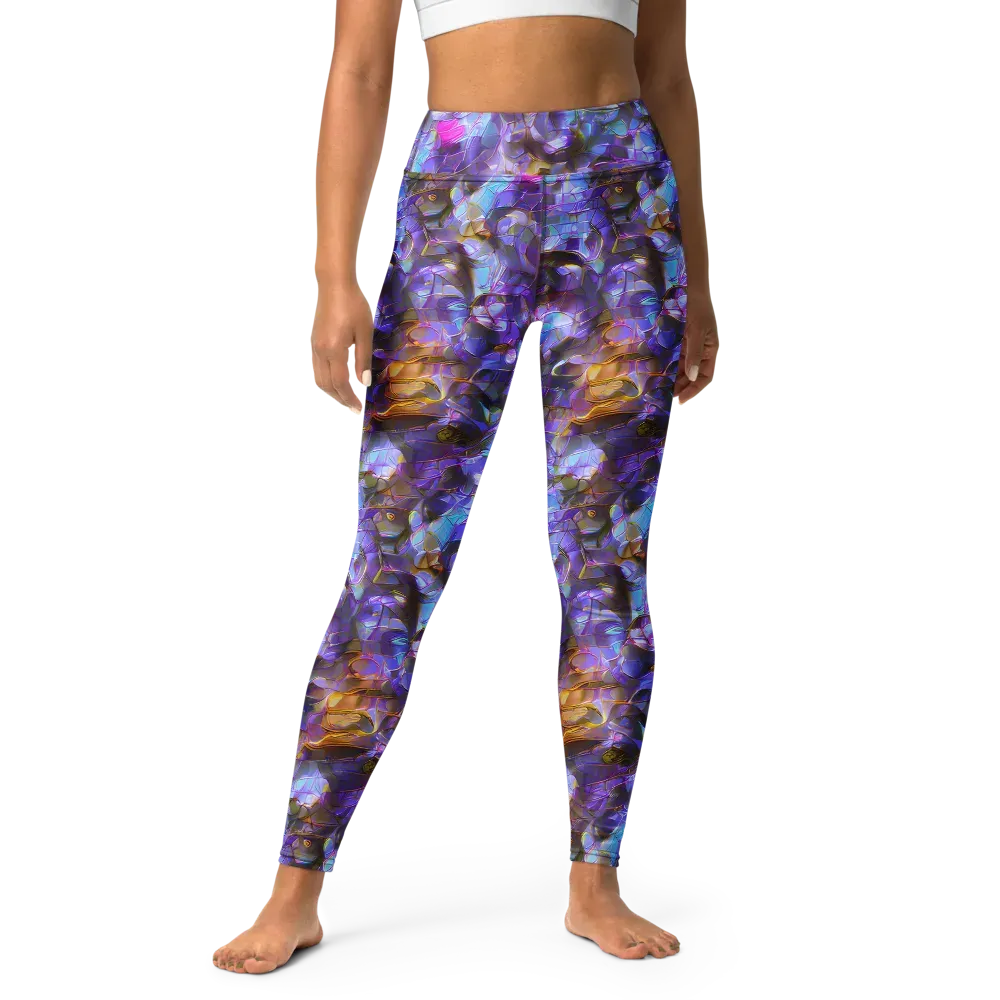 Prismatic Velvet on Yoga Leggings — Front