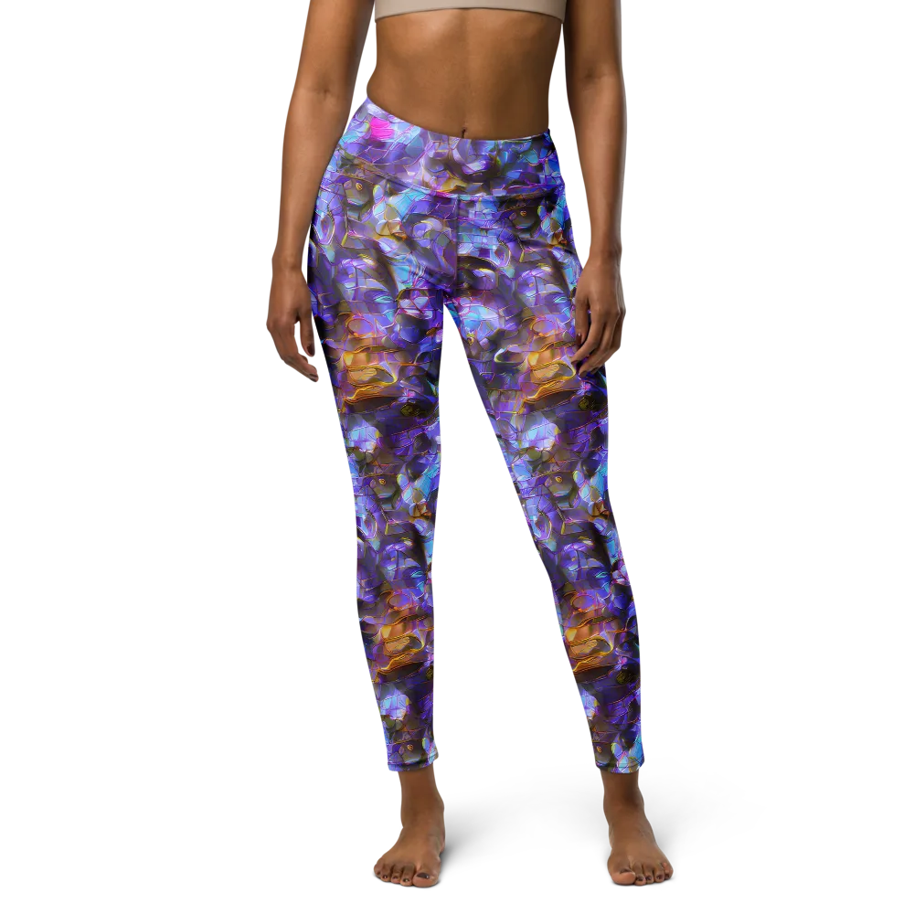 Prismatic Velvet on Yoga Leggings — Front