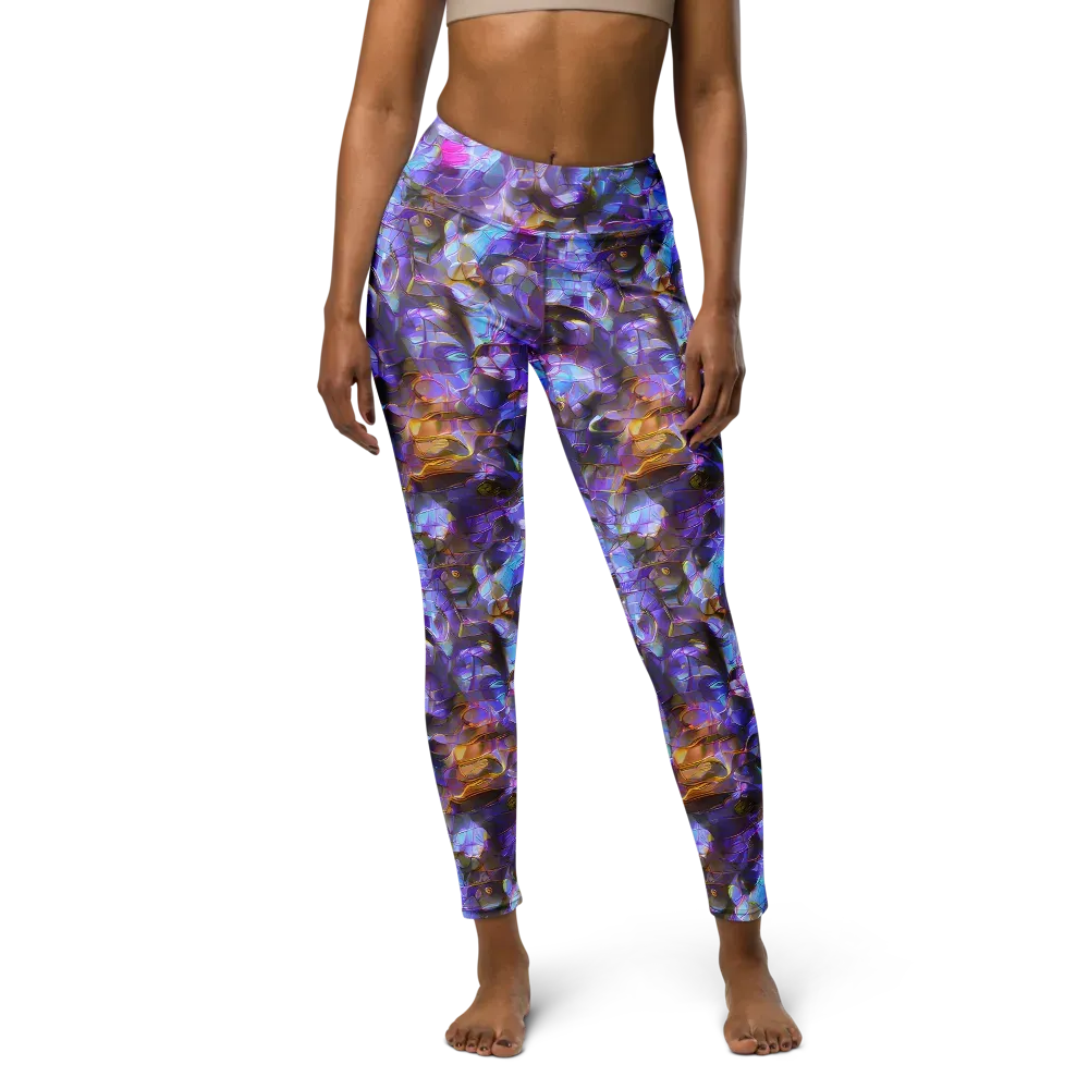 Prismatic Velvet on Yoga Leggings — Front
