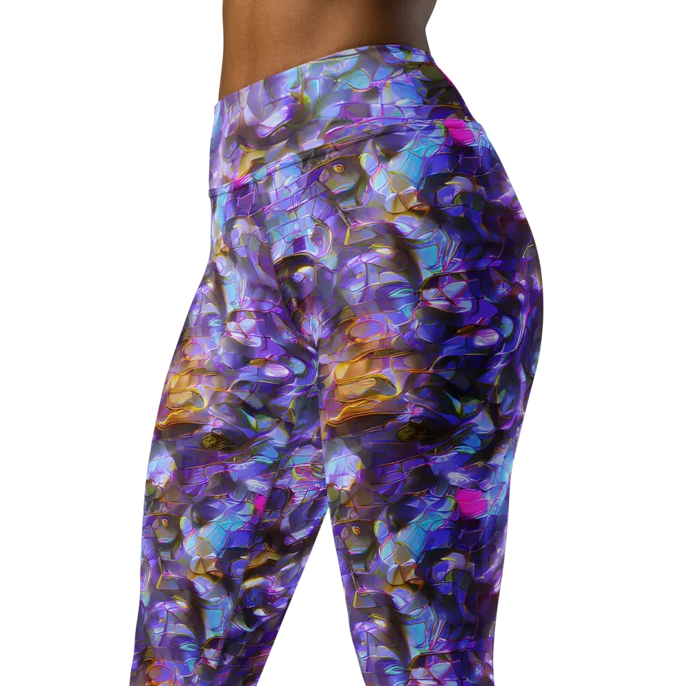 Prismatic Velvet on Yoga Leggings — Left Front