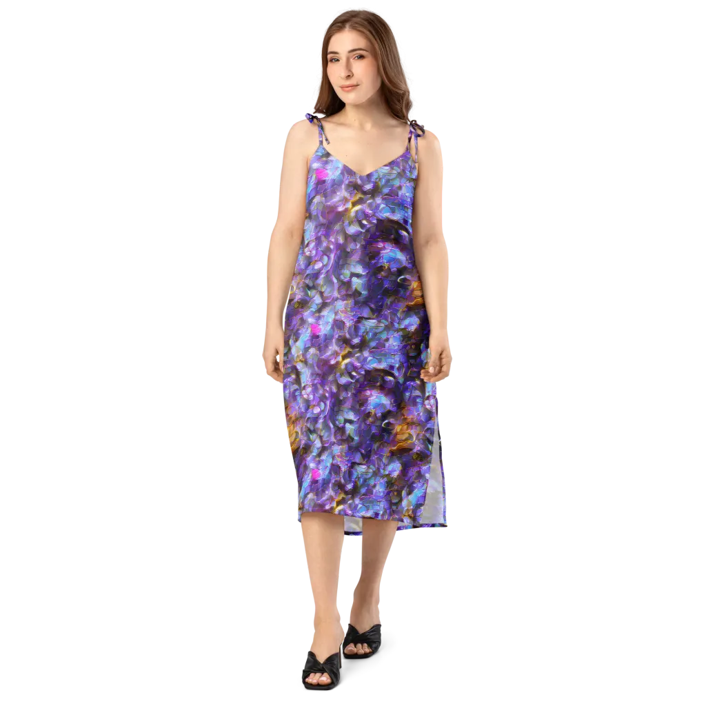 Prismatic Velvet on Slip Dress — Front