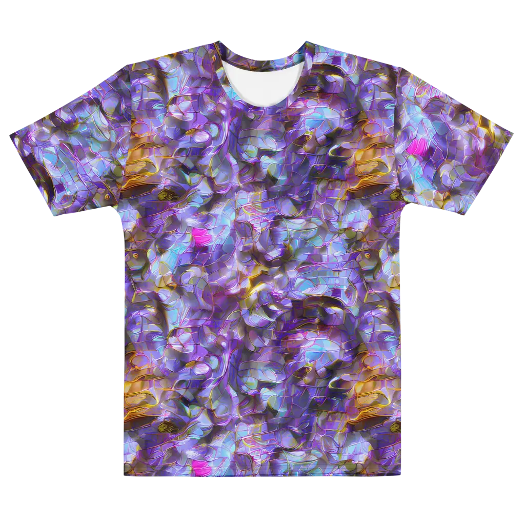 Prismatic Velvet on Men's Cotton Crew Neck T-Shirt — Front