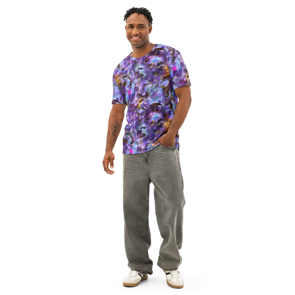 Prismatic Velvet on Men's Cotton Crew Neck T-Shirt — Front