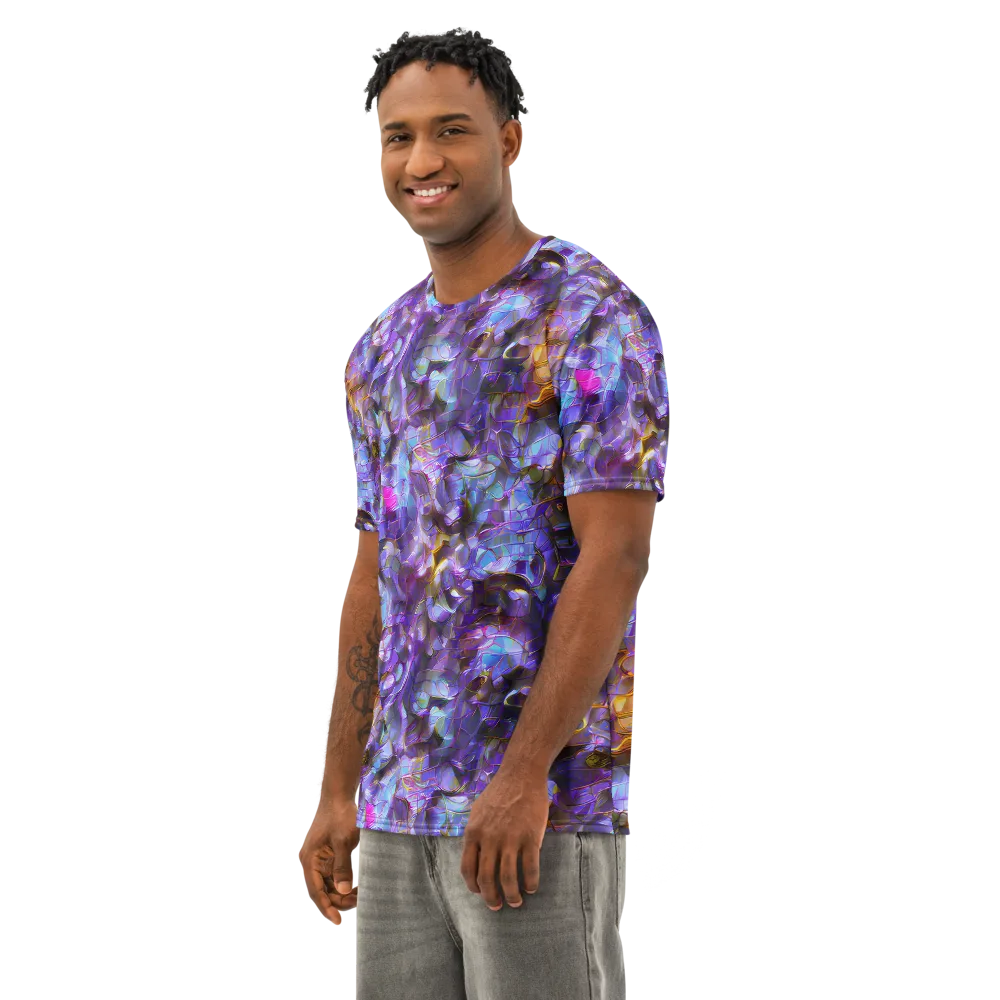 Prismatic Velvet on Men's Cotton Crew Neck T-Shirt — Left Front