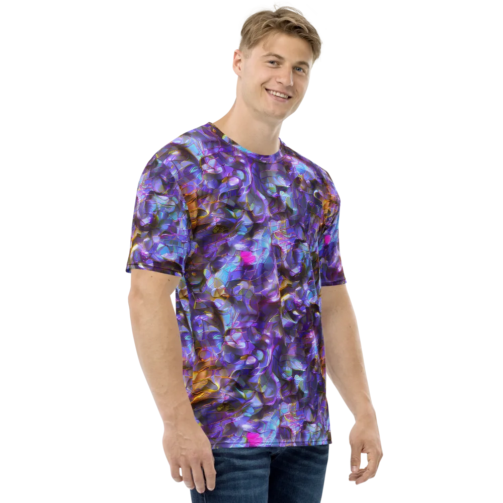 Prismatic Velvet on Men's Crew Neck T-Shirt — Right