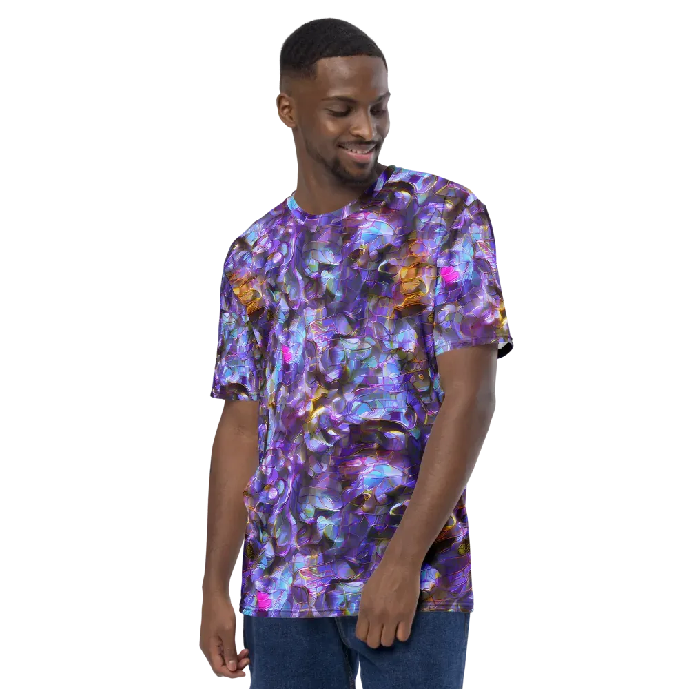 Prismatic Velvet on Men's Crew Neck T-Shirt — Left