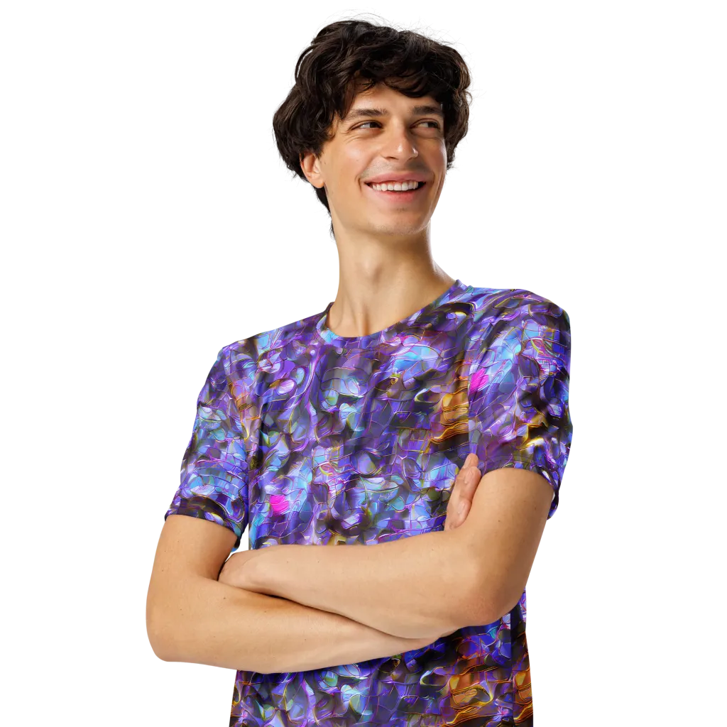 Prismatic Velvet on Men's Crew Neck T-Shirt — Left Front
