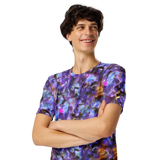 Prismatic Velvet on a Men's Crew Neck T-Shirt