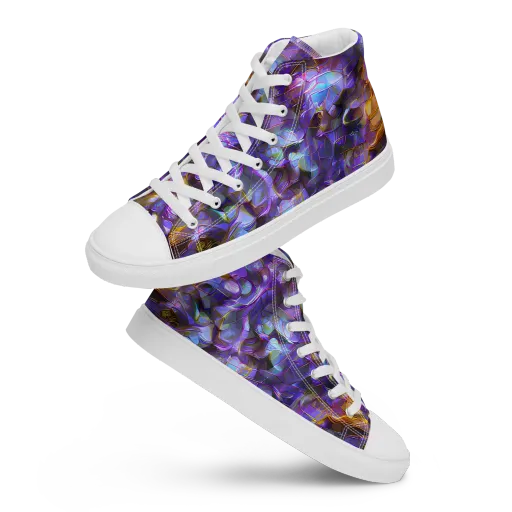 Prismatic Velvet on a Men's High Top Canvas Shoes