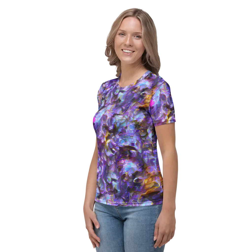Prismatic Velvet on Women's Crew Neck T-Shirt — Left