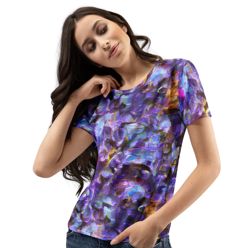 Prismatic Velvet on Women's Crew Neck T-Shirt — Left Front