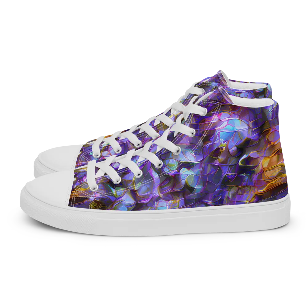 Prismatic Velvet on Women's High Top Canvas Shoes — Left