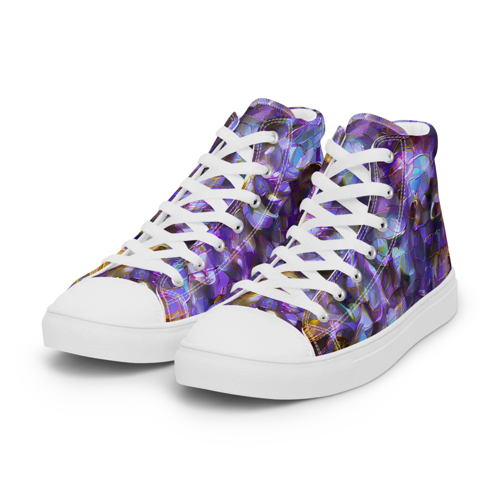 Prismatic Velvet on Women's High Top Canvas Shoes — Left Front