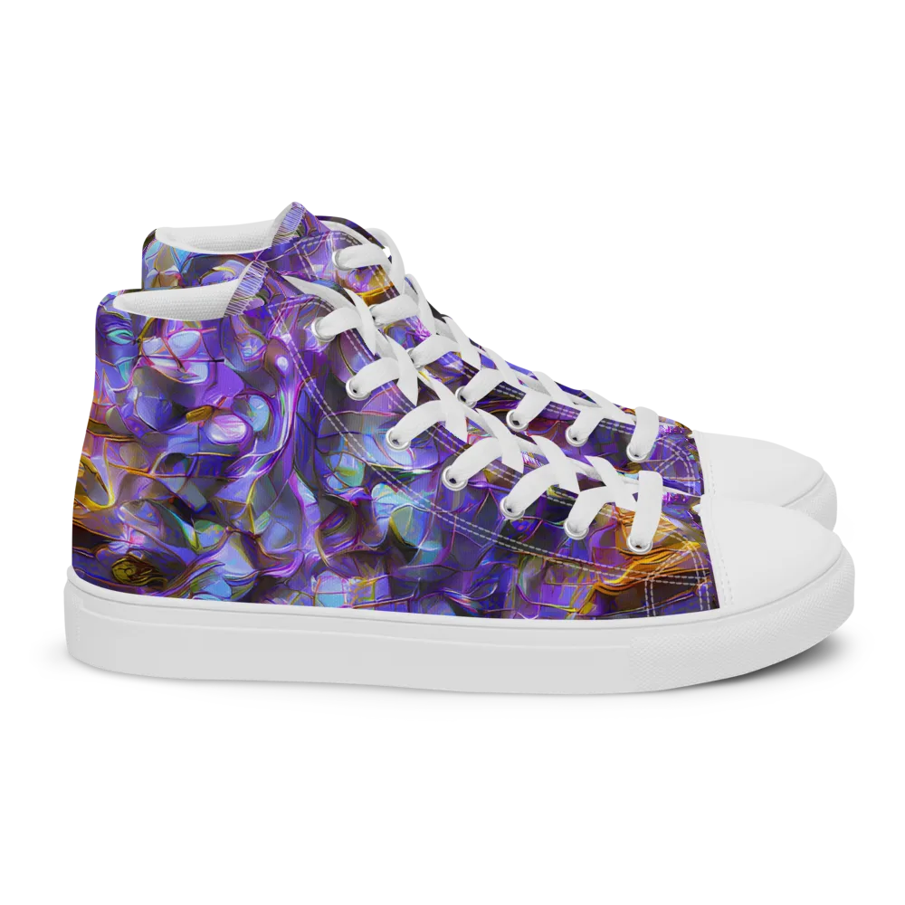 Prismatic Velvet on Women's High Top Canvas Shoes — Right