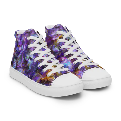 Prismatic Velvet on a Women's High Top Canvas Shoes