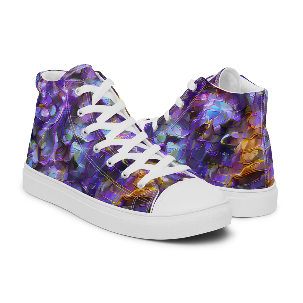 Prismatic Velvet on Women's High Top Canvas Shoes — Right