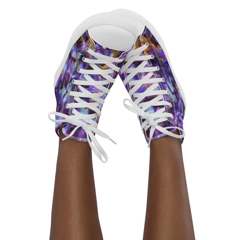 Prismatic Velvet on Women's High Top Canvas Shoes — Front