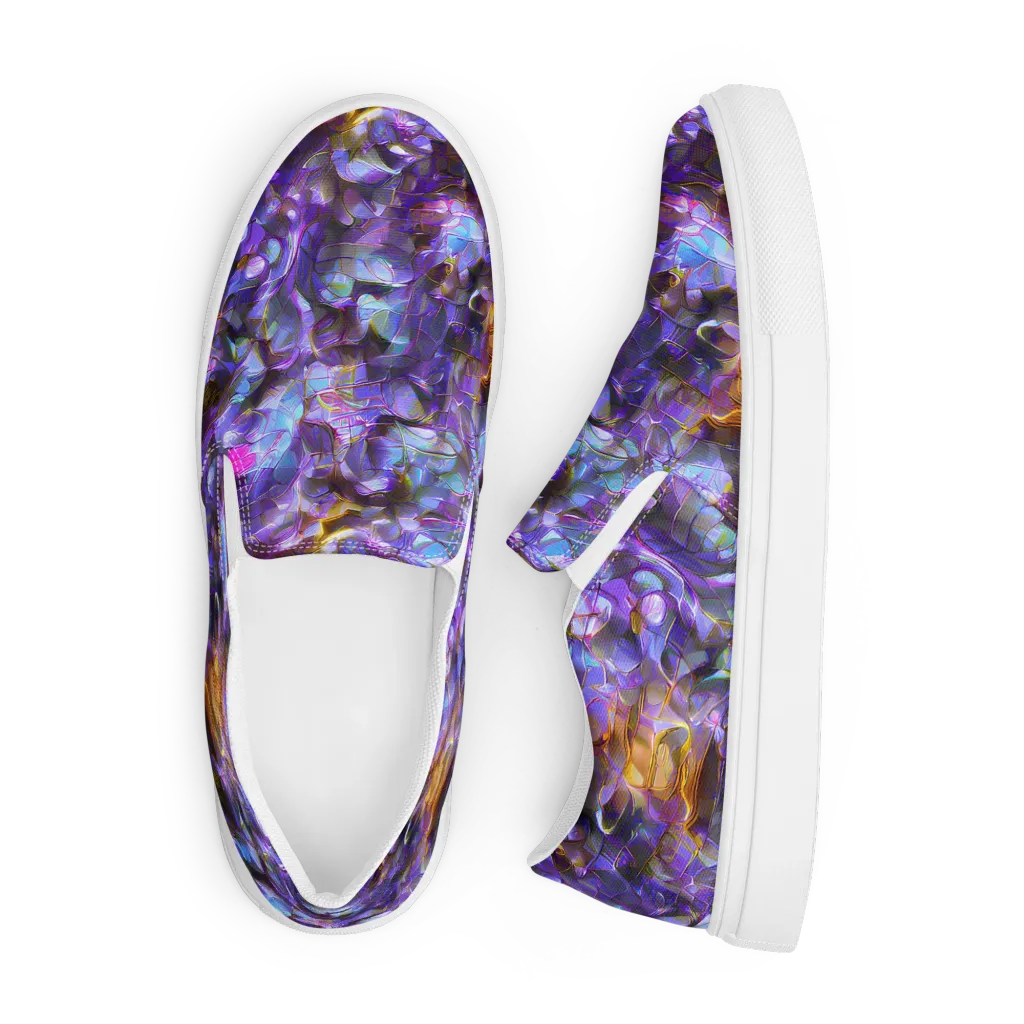 Prismatic Velvet on Men's Slip-On Canvas Shoes — Front