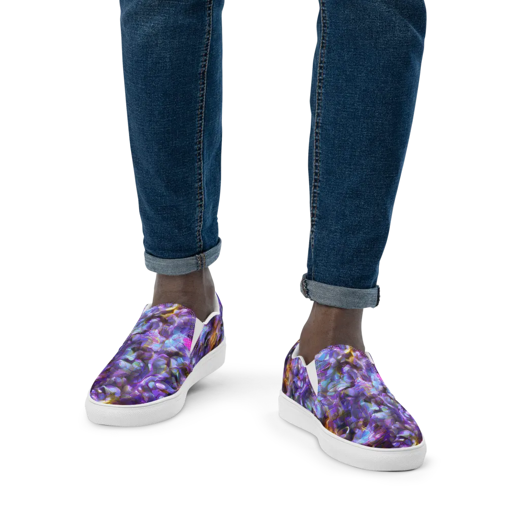 Prismatic Velvet on Men's Slip-On Canvas Shoes — Front