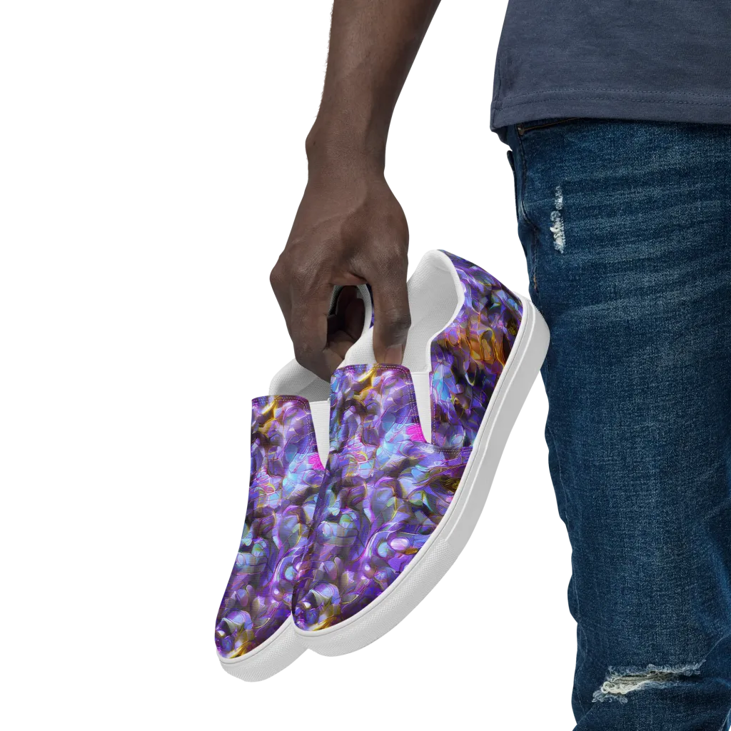 Prismatic Velvet on Men's Slip-On Canvas Shoes — Left Front