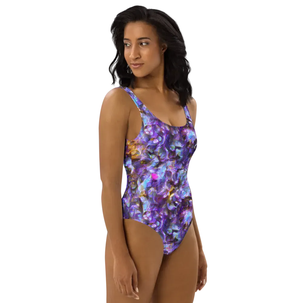 Prismatic Velvet on One-Piece Swimsuit — Right