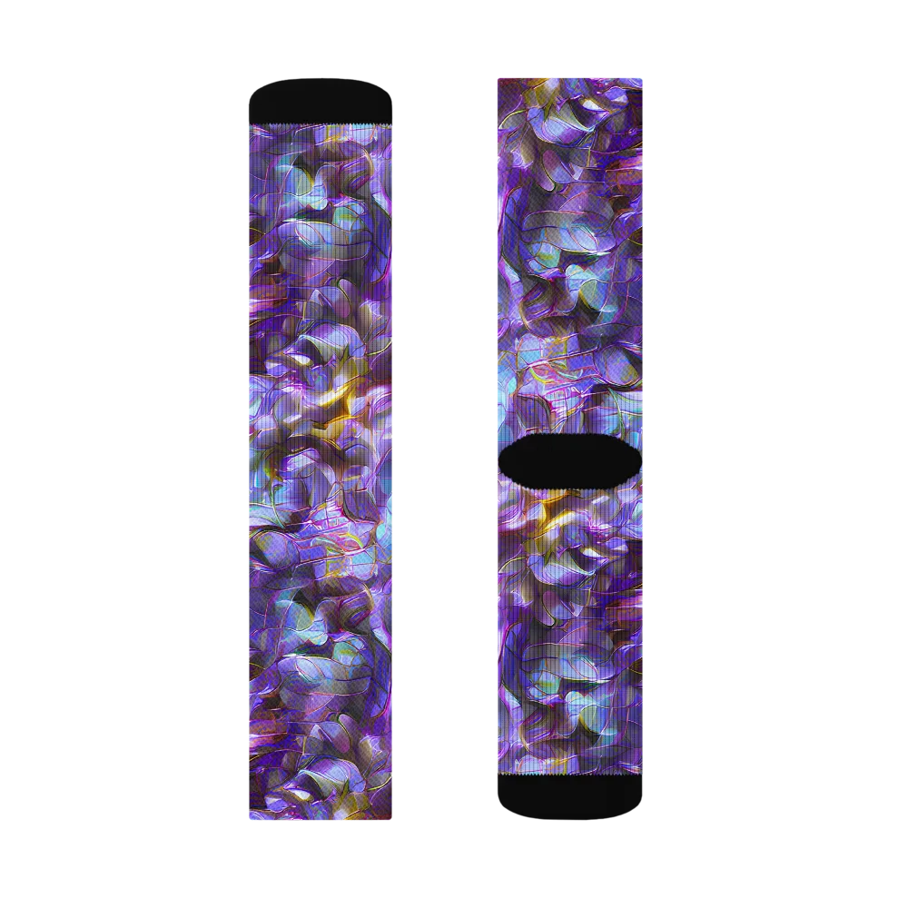 Prismatic Velvet on Socks — Right Sock