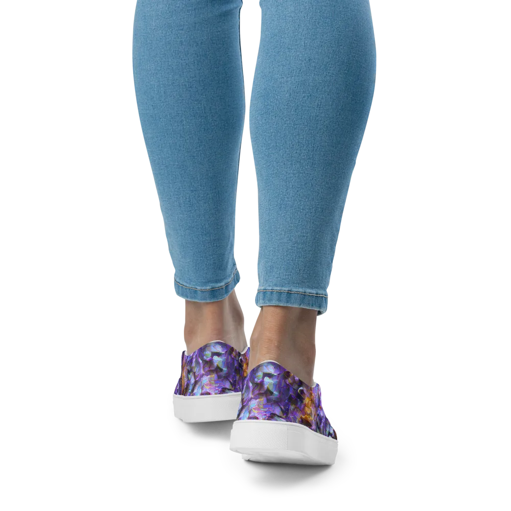 Prismatic Velvet on Women's Slip-On Canvas Shoes — Back