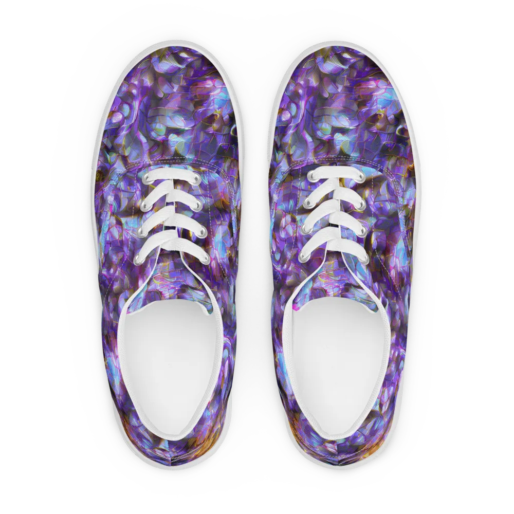 Prismatic Velvet on Men's Lace-Up Canvas Shoes — Front