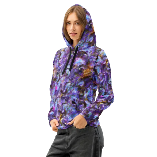 Prismatic Velvet on a Cotton Hoodie