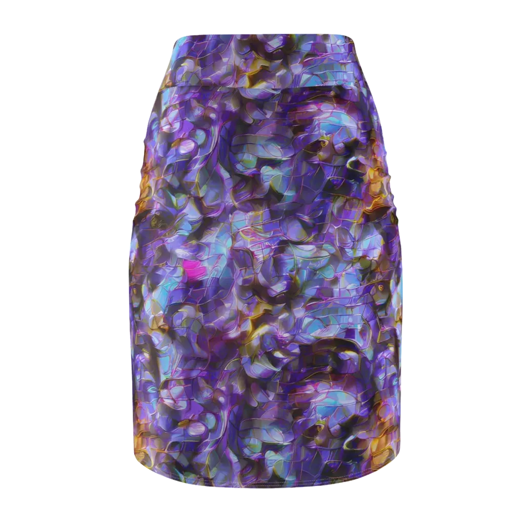 Prismatic Velvet on Pencil Skirt — Back